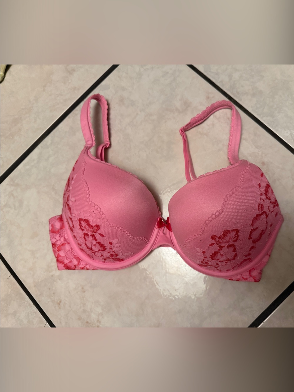 Victoria's Secret Hot Pink Lace Push-Up Bra